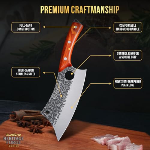 3 Piece BBQ Knife Set Serbian Chef Knife Meat Cleaver Viking Kitchen Knives