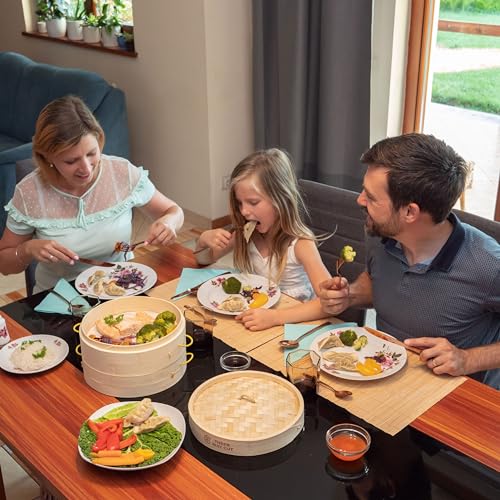 10" Extra Deep Bamboo Steamer (5 Piece Set)