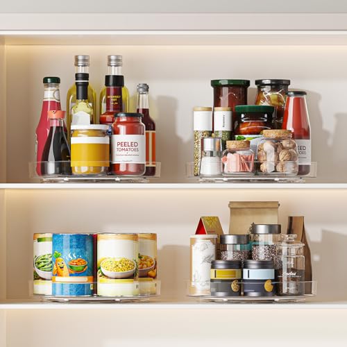 4 Pack 10 Inch Clear Lazy Susan Turntable Organizer for Cabinet (10inch - 4 Pack)