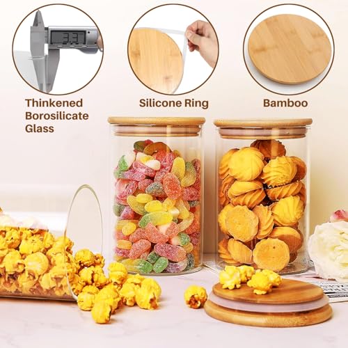 66 oz Glass Food Storage Jars with Airtight Lids (Round 4 Pack (66+37oz)x2)