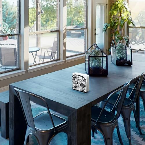 Sunflower Decorative Black Metal Napkin Holder for Table