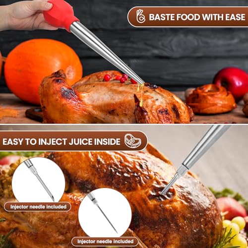 Large Turkey Baster with Cleaning Brush & Needle (Red)