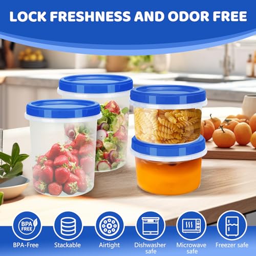 Food Storage Containers with Twist Top Lids (32oz-12 pack)