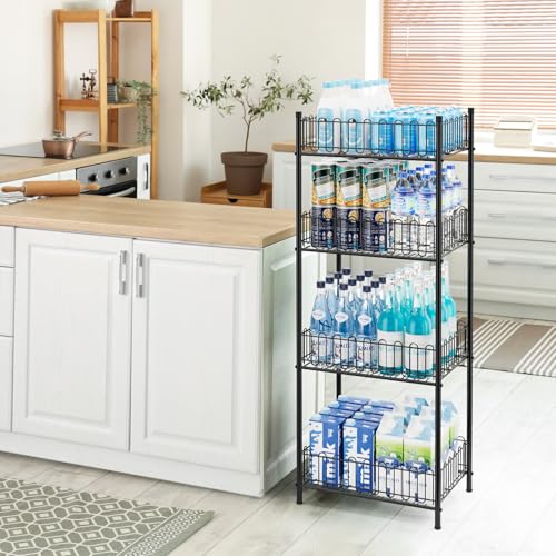 Water Bottle Storage Holder 4 Tier Can Organizer for Pantry