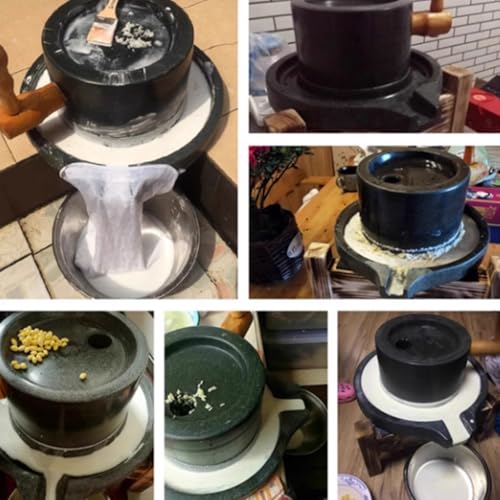 Handmade Stone Mill Grinder with Wooden Stand