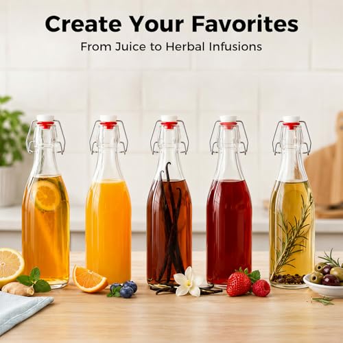 10pack 12oz Swing Top Glass Bottles with Airtight Lids for Vanilla (12 oz 10 pack)