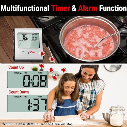 TempTrack Large LCD Digital Meat Thermometer for Cooking