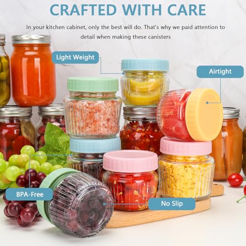 8 oz Mason Jars 6 Pack (Colorful Cover 8oz 6pack)