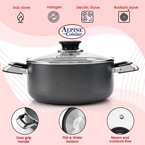 2 Quart Non stick Stock Pot with Tempered Glass Lid and Carrying Handles (2-Quart Stock Pot / Standard Packaging)