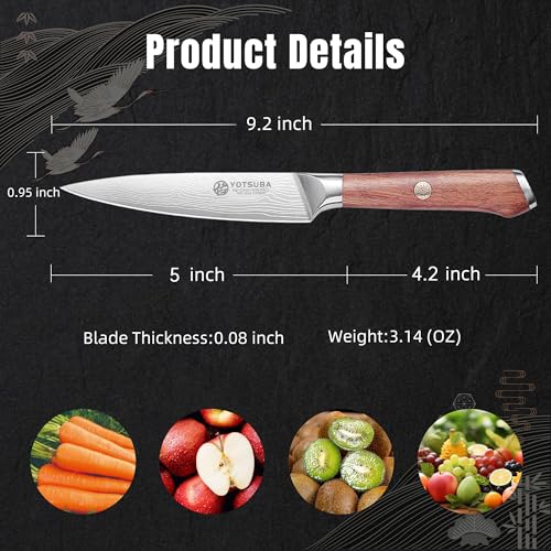 5 Inch Japanese Utility Knife with Full Tang Rosewood Handle (5 inch utility knife)