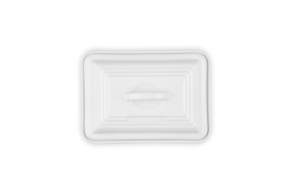 Stoneware European Butter Dish (White)