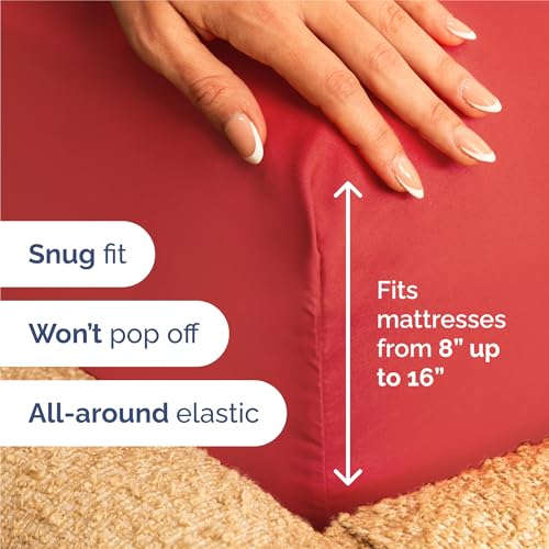 Split King Size 5 Piece Sheet Set (27 - Red / Split King Size)