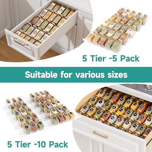 Acrylic Spice Drawer Organizer (Transparent / 10 Pack)