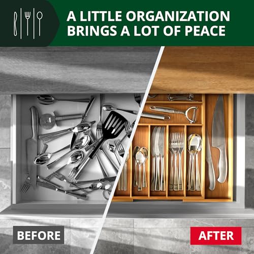 Luxury Bamboo Kitchen Drawer Organizer