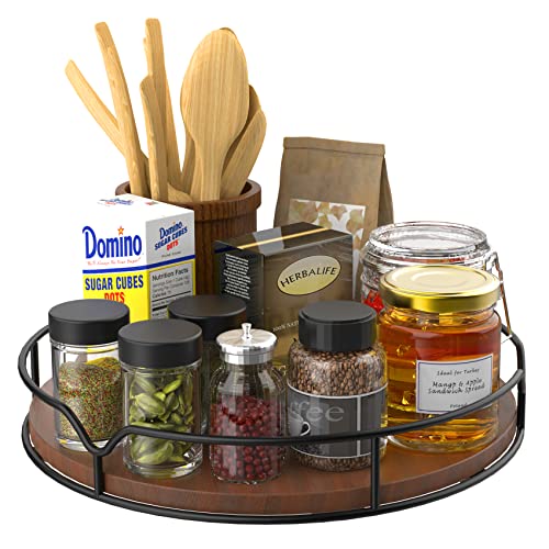 Lazy Susan Turntable Organizer with Anti (Brown / 10'')