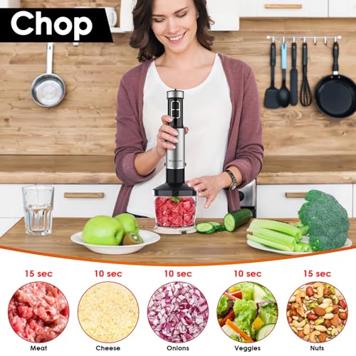 Immersion Blender Handheld for Kitchen (5-Piece Set / Titanium Set)