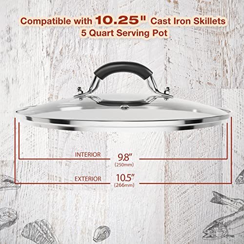 10.25 Inch Tempered Glass Lid Compatible with 10 (10.25 INCH)
