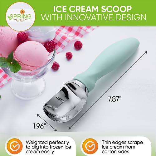 Heavy Duty Metal Ice Cream Scoop with Soft Grip Handle