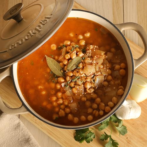 Artisan 5 Quart Enameled Cast Iron Dutch Oven Pot with Lid (Gradient Taupe / 5-Quart)