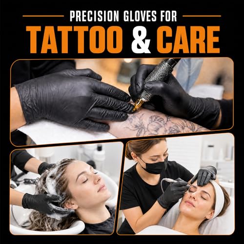 Nitrile Gloves Disposable Rubber Latex Gloves Black Nitrile Gloves XL Disposable Rubber Latex Mechanic HEAVY DUTY 7 Mil Gloves (1000 Count)