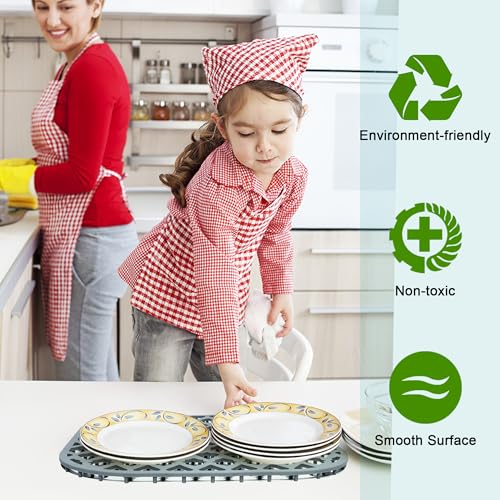 Silicone Kitchen Sink Protectors Mats (Gray (2 Packs))