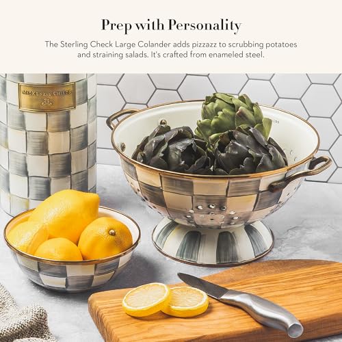 Enamel Colander (Large / Sterling Check)