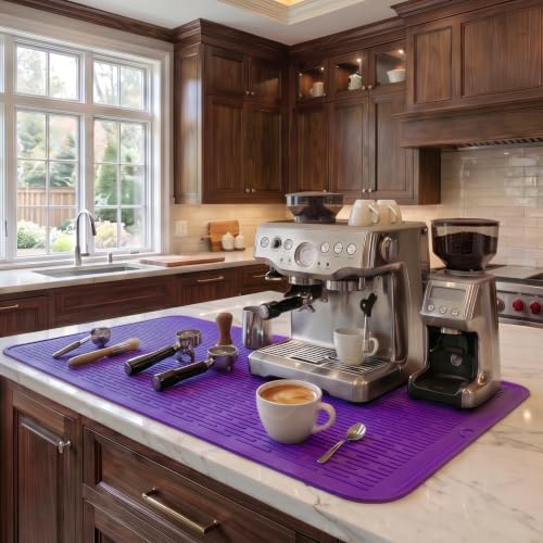 Silicone Dish Drying Mat for Multiple Usage (Purple / 36"L x 18"W)