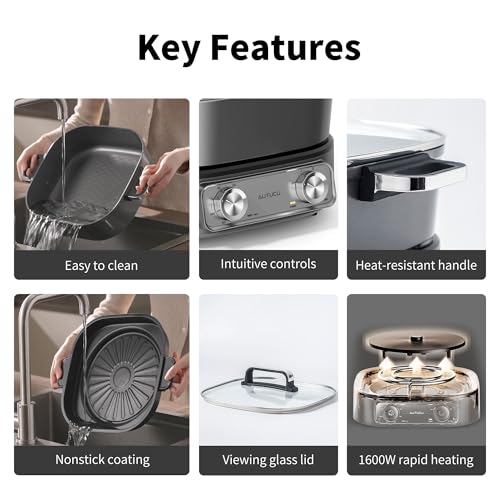 6 Quart Electric Skillet with Grill (Black)