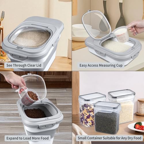 Rice Storage Container (6-20 Lbs Gray)