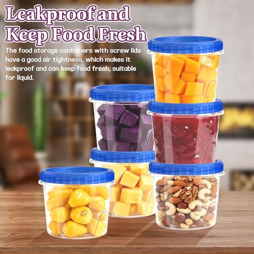 12 Pack Freezer Containers with Screw On Lids 24 Oz (24oz-12pack)