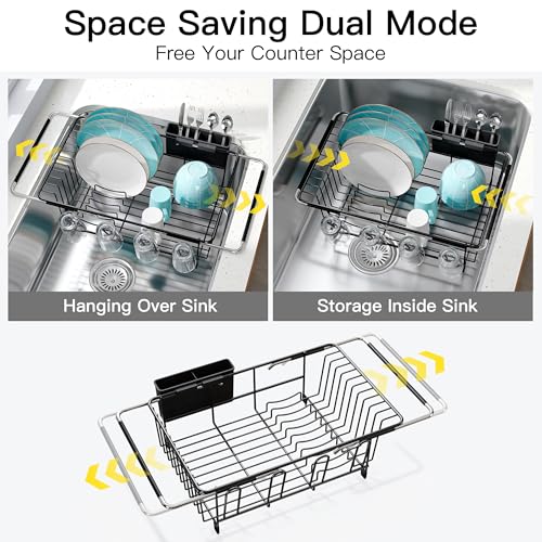 Black Dish Drying Rack in Sink (Black / For 12"-30"w Sink)