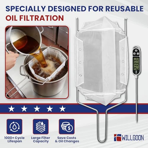 3 Pcs Deep Fryer Filter Bag & Frame Set