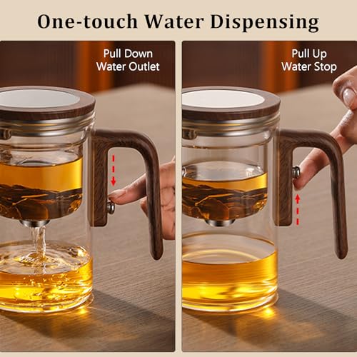 800ml Witchcraft Glass Teapot with Magnetic Water Separation Design (Brown / 0.8 Quarts)