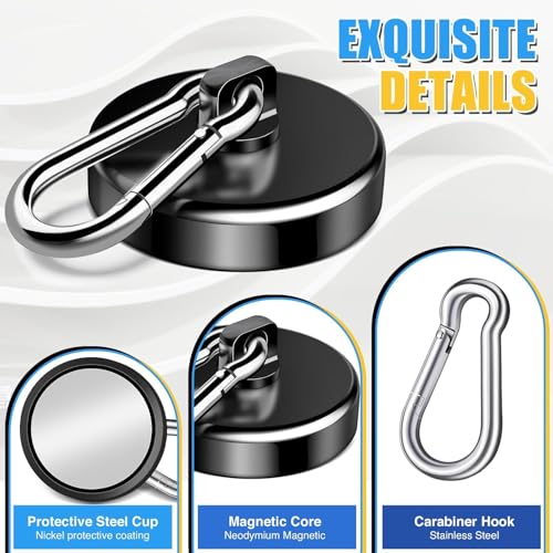 200Lbs Magnetic Carabiner Hooks (200lb-12P)