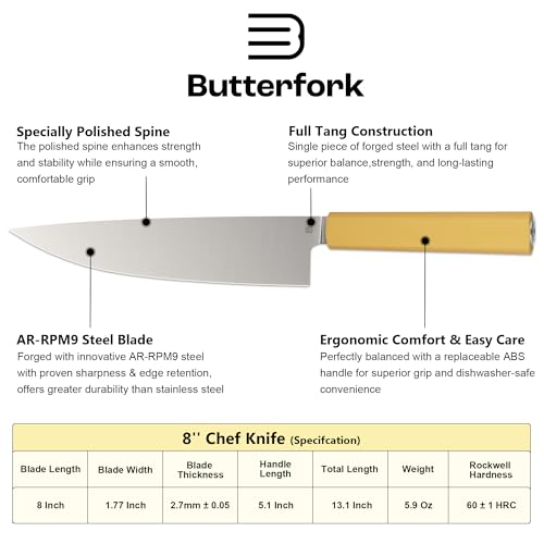 8 Inch Chef Knife (8" / Pale Yellow)