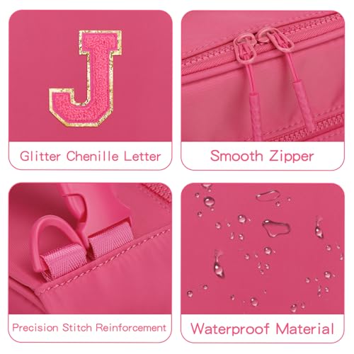 Initial Insulated Lunch Bag for Girls Kids (Rosy Red / J)