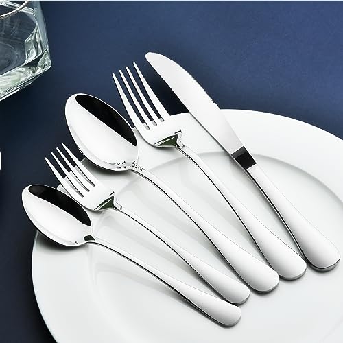 Silverware Set for 12 with Serving Utensil (Modern / 65 Piece)