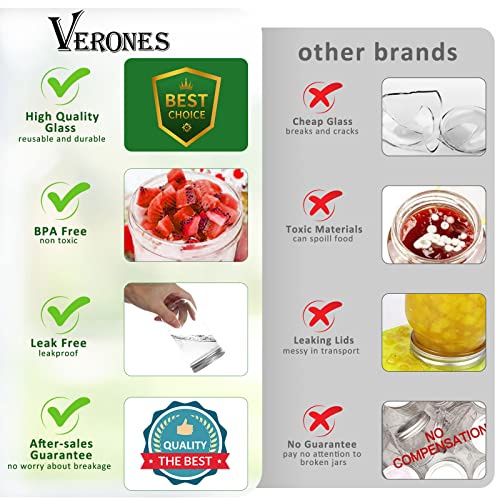 Mason Jars 15 PACK 8 OZ Canning Jars Jelly Jars With Regular Lids
