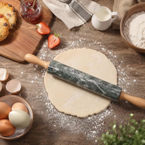 Natural Green Marble Rolling Pin (Natural Green Marble with Pastry Mat)