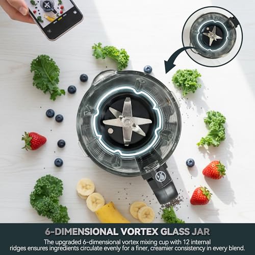 1500W Professional Glass Blender for Kitchen (Stainless Steel Silver)