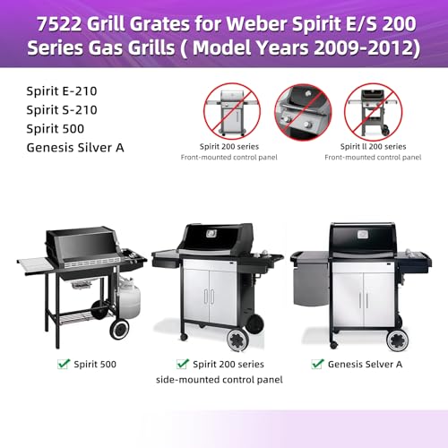 9MM 15" Stainless Steel Grill Grates for Weber Spirit E (15" Spirit 200)