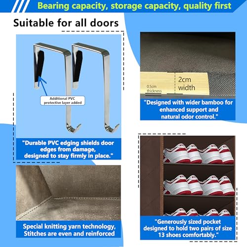 10 Tiers Shoe Organizer for Closet (Coffee)
