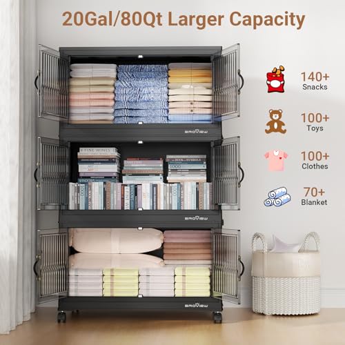 400Qt Stackable Storage Bins with Lid (5 Count)