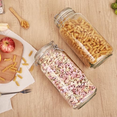 78oz Glass Food Storage Jars with Airtight Clamp Lids