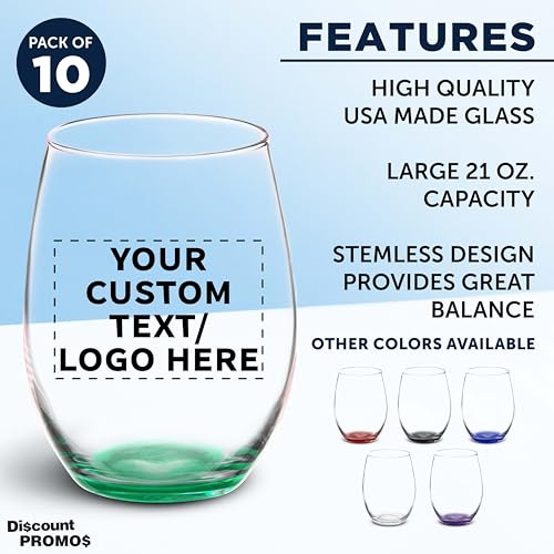 10 ARC Stemless Wine Glasses Set (10 Count)