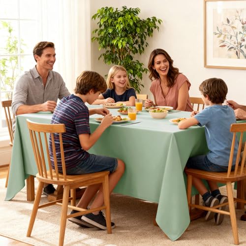 6 Pack Sage Green Tablecloths for Square Tables (Sage Green / 54x54 In, 6 Pack)