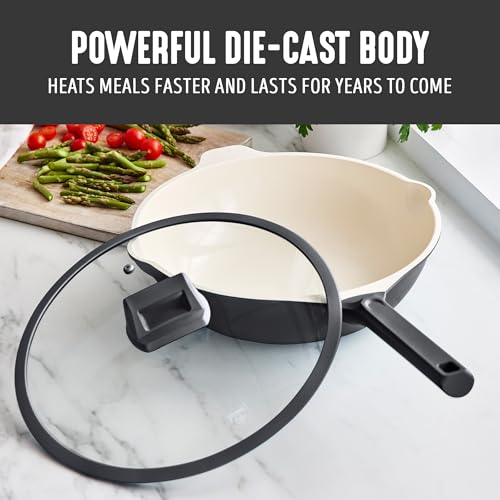 Nonstick 12” 5QT (12" Deep Skillet with Lid / Graphite)
