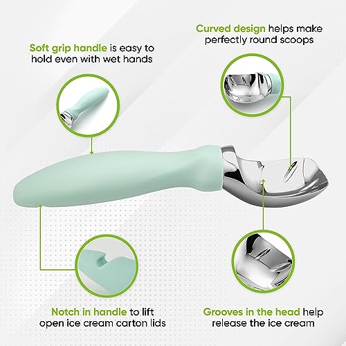 Heavy Duty Metal Ice Cream Scoop for Kitchen (2 Count)