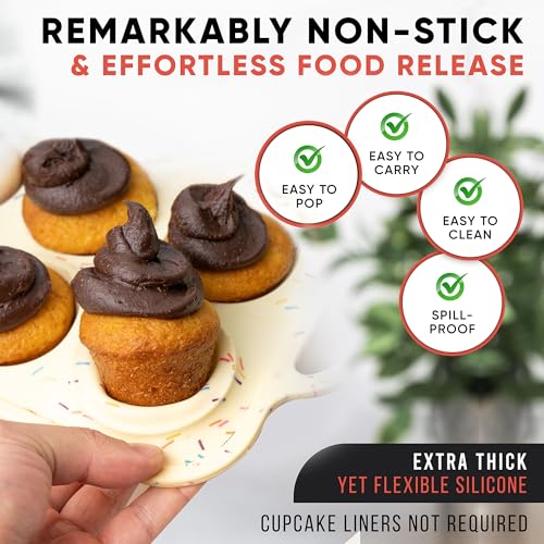 Silicone Mini Muffin Pan 12 Count (Confetti / Mini (12 Cups))