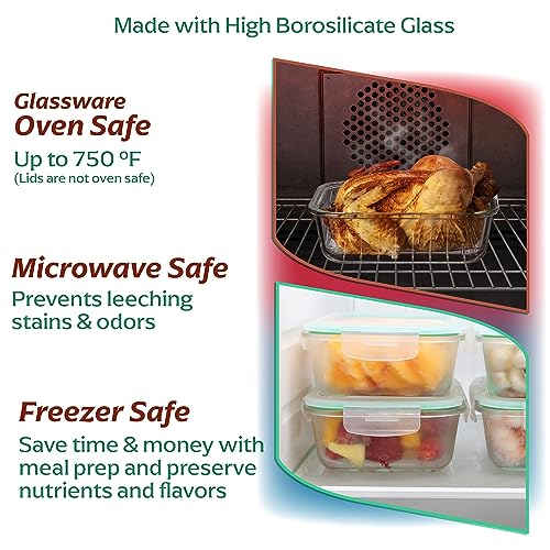 8 Pack 35 oz Glass Containers (8 Pack Same Size Set)